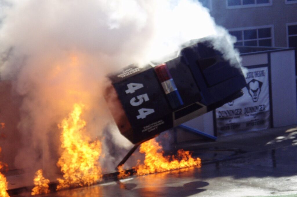 exploding stunt car