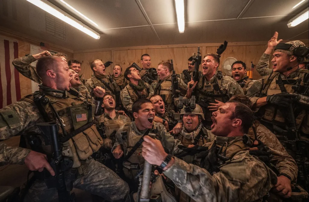Warfare movie scene