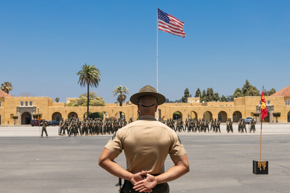 Marine recruits drill