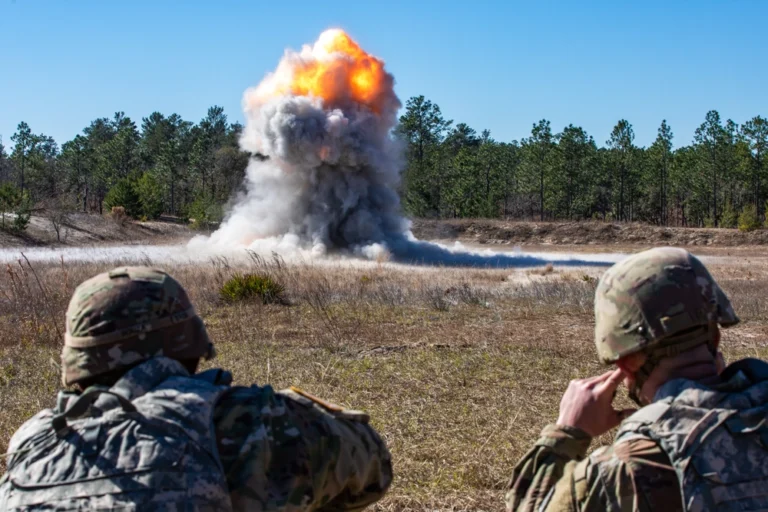 Army engineers explosive breaching training