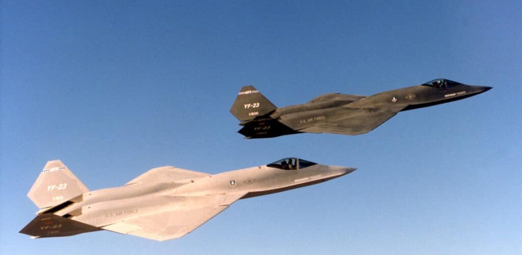 Both YF-23s flying