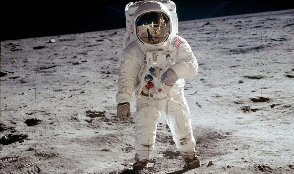 Buzz Aldrin on the moon