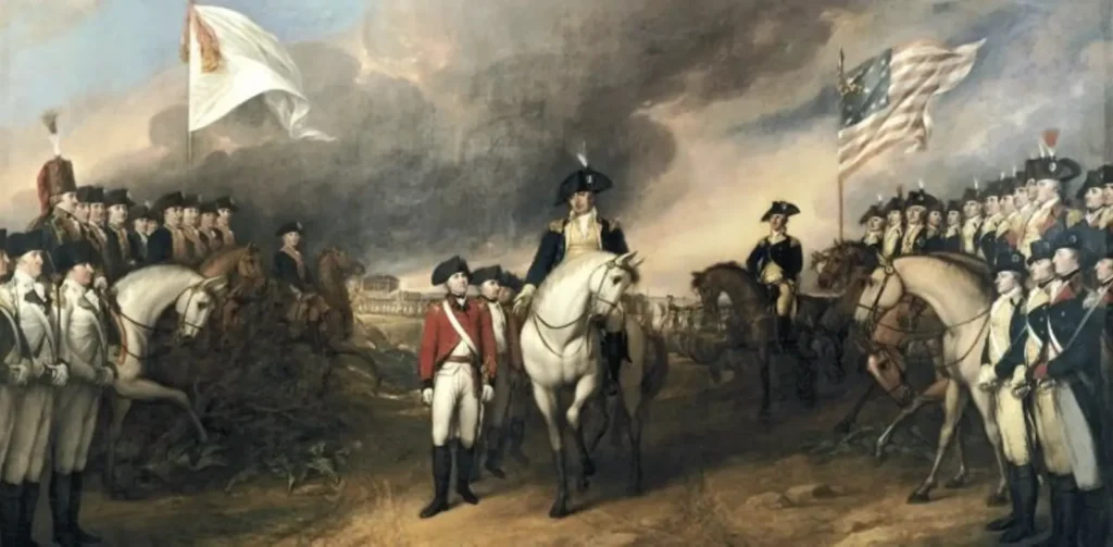 George Washington and army painting