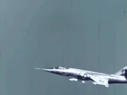 F-104 Starfigter fires AIM-9 Sidewinder