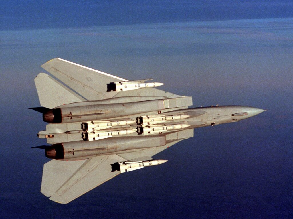 F-14A Tomcat banks