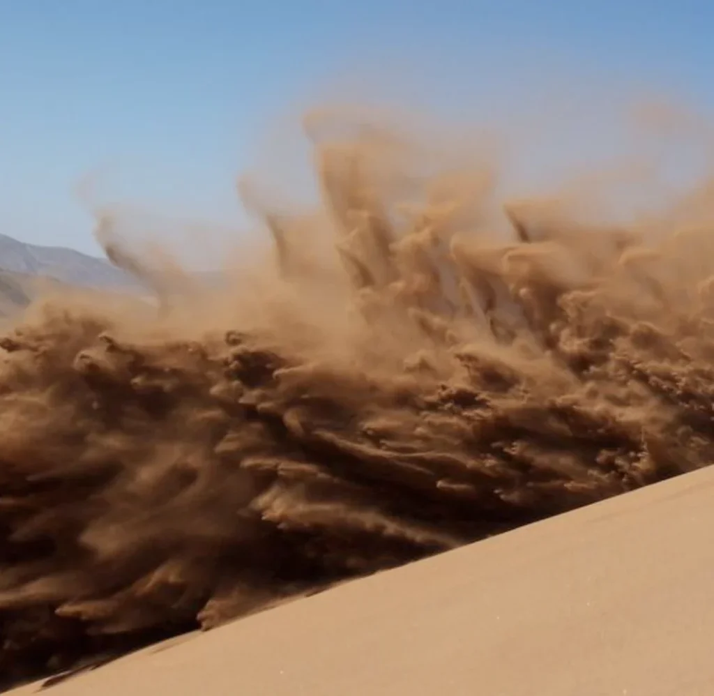 Sand blown in desert