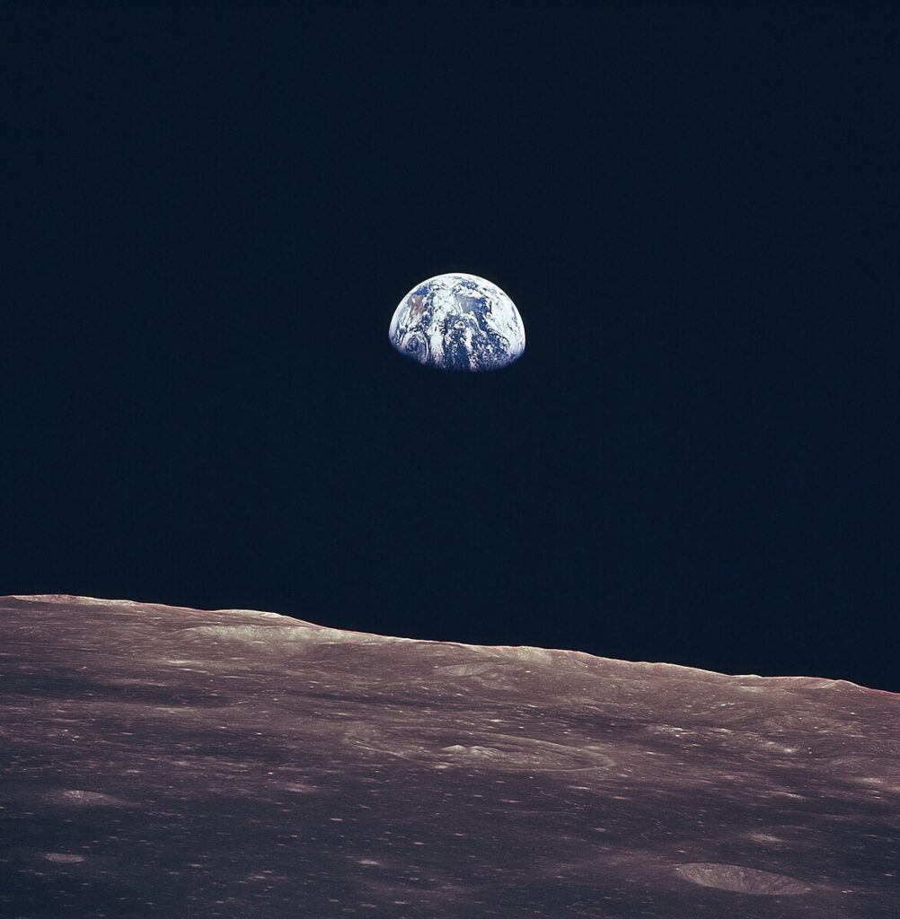Earth rise from Lunar surface