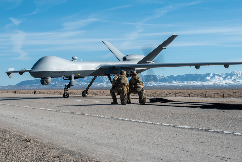 MQ-9 Reaper prepares to take off