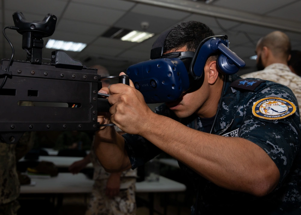 virtual reality simulator machine gun