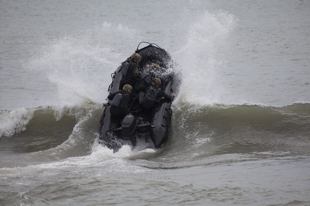 FBI Hostage Rescue Team Zodiac boat