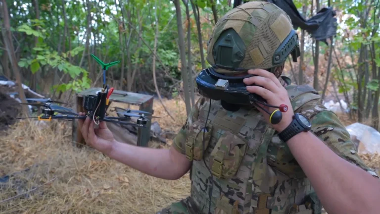 Russian soldier with drone