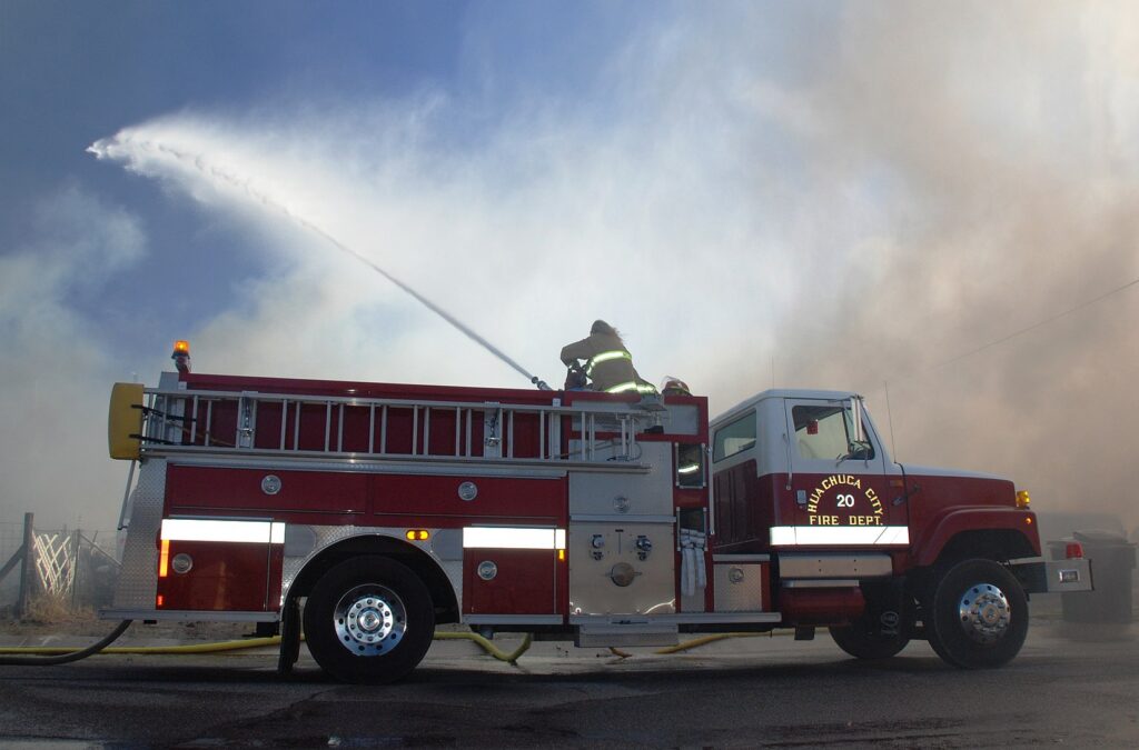 firefighters firetruck