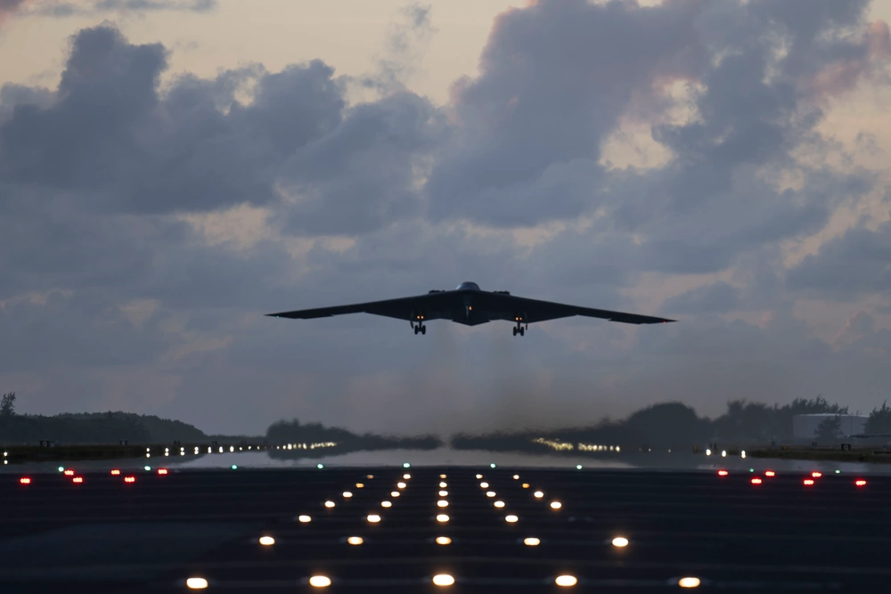 B-2 takes off from Diego Garcia
