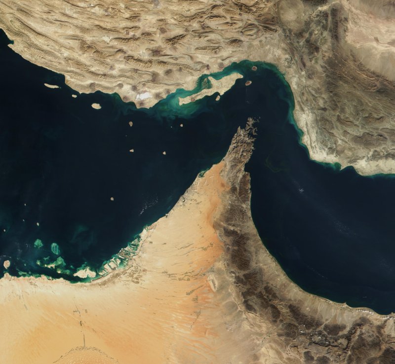 Strait of Hormuz satellite image