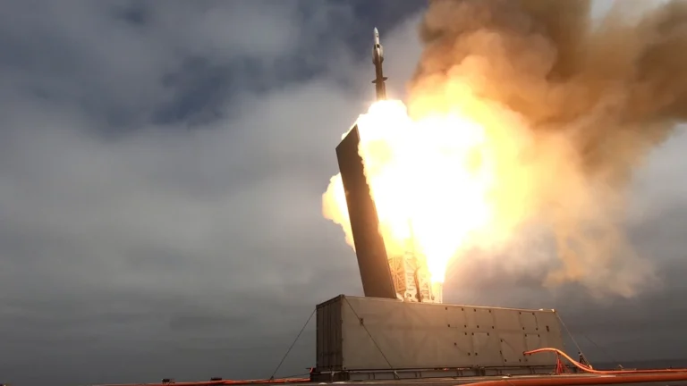 USS Savannah fires SM-6 missile