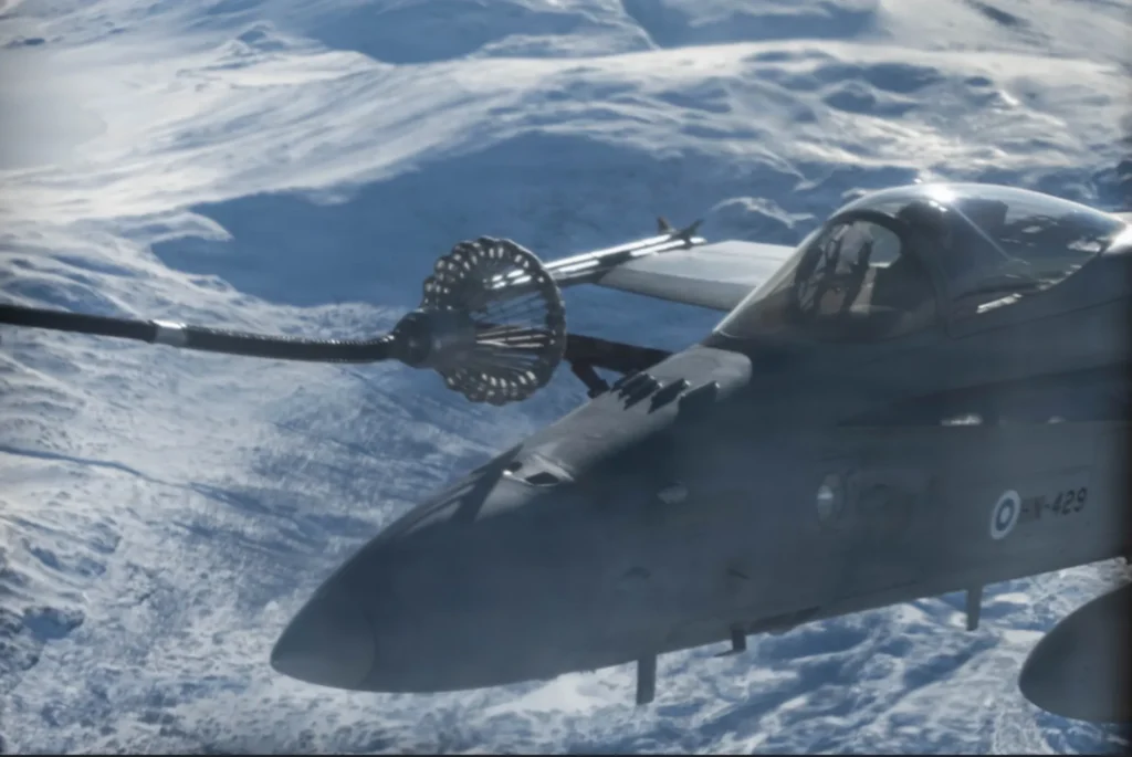 F/A-18 refuels from KC-130J