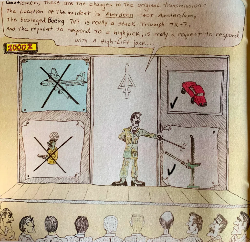 Geo cartoon highjacking Delta Force