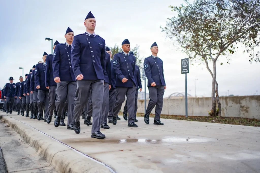 Space Force trainees march