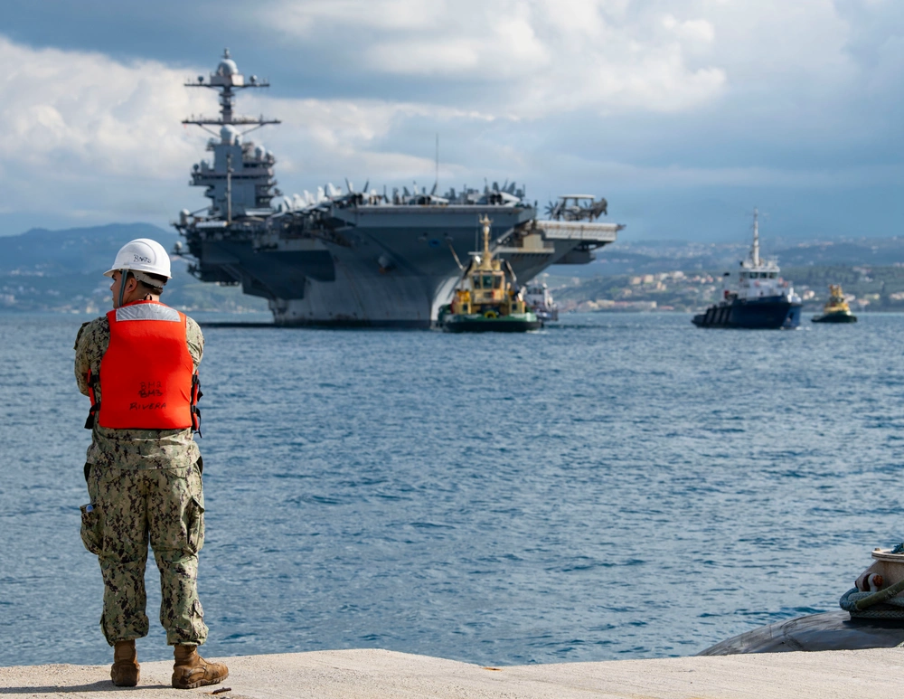 USS Gerald R. FOrd arrived at Souda Bay