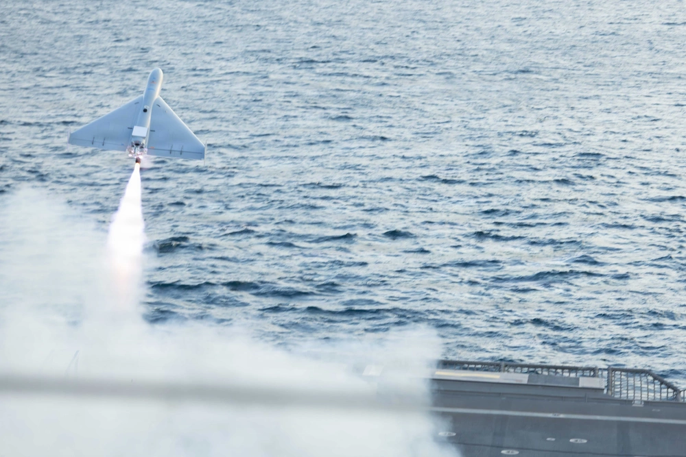 LUCAS drone launches from USS Santa Barbara