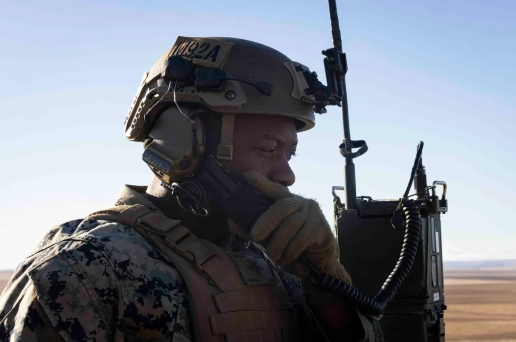 ANGLICO Marine coordinates close air support