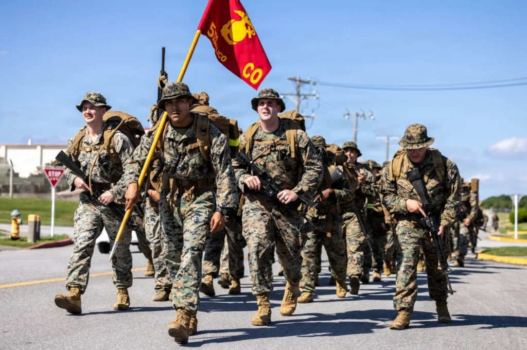 ANGLICO Marines conduct hike
