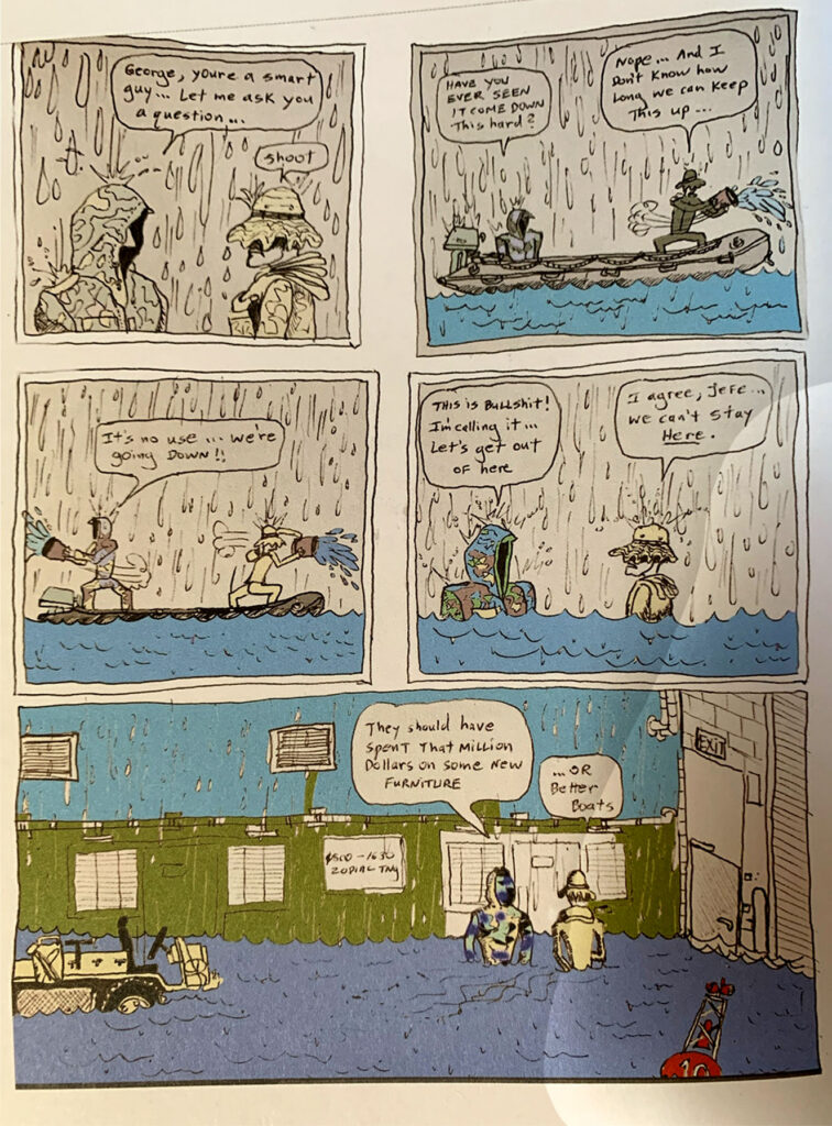 Leaky roof Geo Delta cartoon