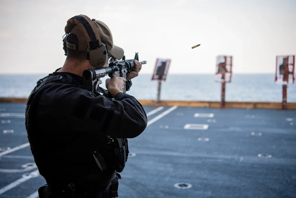 Sailor live-fire training USS Nimitz