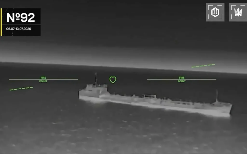 Ukrainian drone strikes Russian tanker Sea of Azov