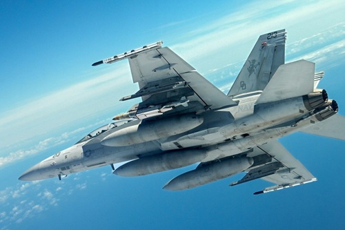 F/A-18 aircraft carrying JDAM-LR