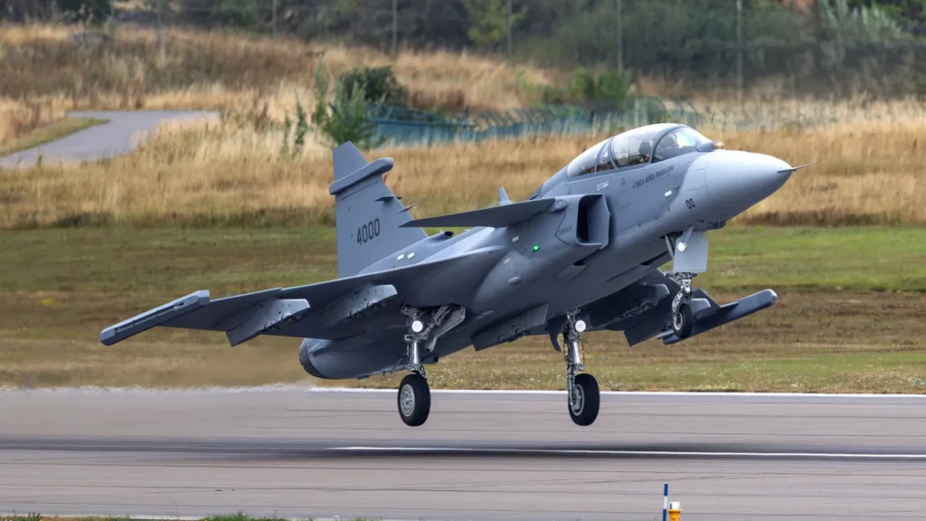 Gripen F takes off for its first flight