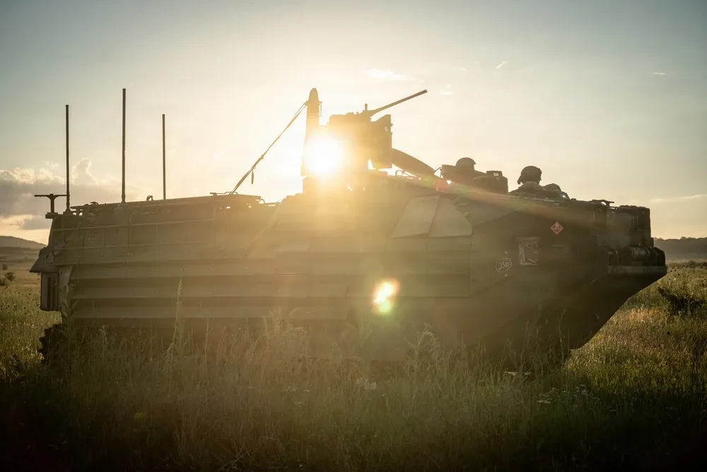 Marines assault amphibious vehicle