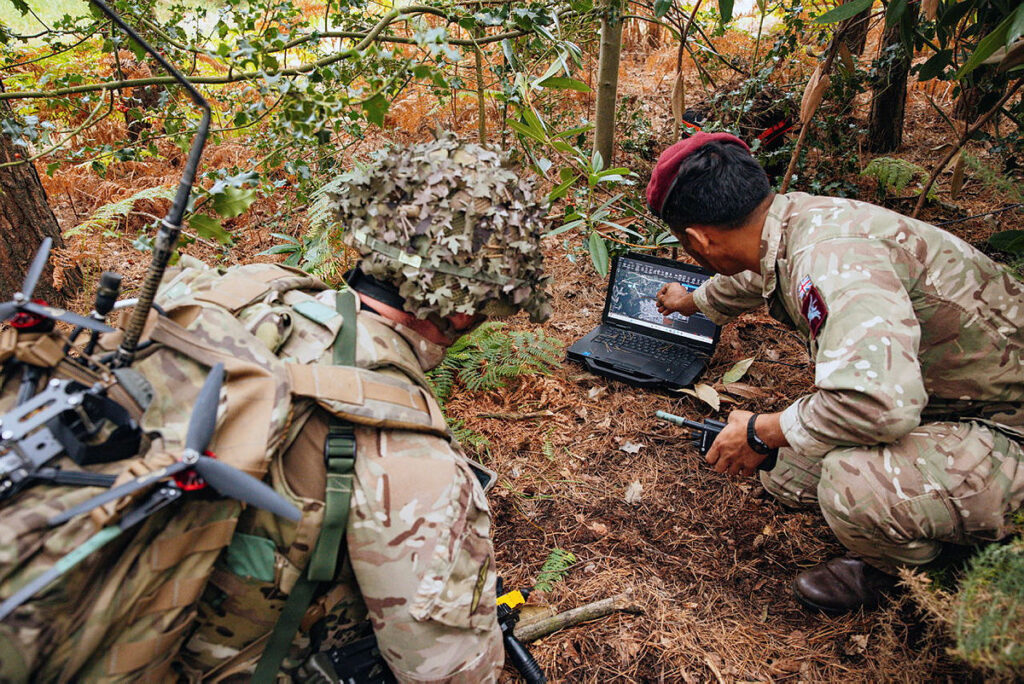 British troops training with drones