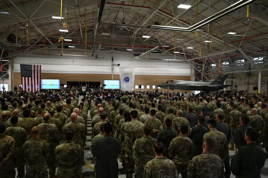 F-35 arrival ceremony Barnes air national guard base